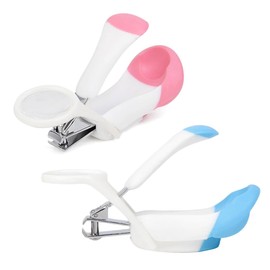 Ipetboom 2pcs Grip Nail Clippers Pet Nail Trimmer Magnifying Glass Comfortable Handle for Pet Grooming Random Color