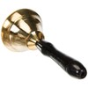 Sigro Table Bell with Wooden Handle, 5 cm, Metal, Gold,