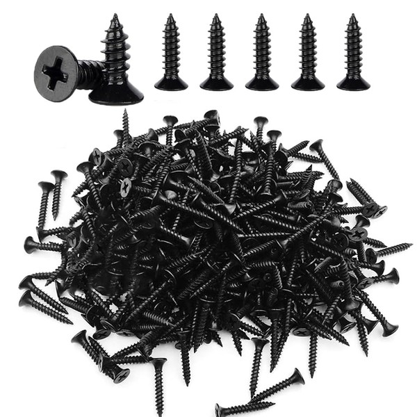CARPEDIEM Black Screws, Cross Black, Self Tapping Screws, Cross Slotted