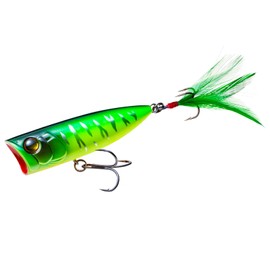 DUEL HARDCORE Bass Lure Latour Pop, 2.8 inches (70 mm), 04: Hot Tiger, Topwater, Popper, Center of Gravity Move, Distance Throw