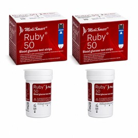 Tiras Reactivas para Glucómetro MediSmart Ruby Kit con 100 Piezas