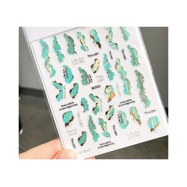 Generic Gold Plated Marble Stripes Nail Stickers Color Block Stripes Geometric Figures Wg983 Nail Wraps Art Stickers Manicure Supplies for Women for Home Nails Full Long Lasting Easy Apply and Remove