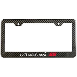 Monte Carlo SS Chevy License Plate Frame Carbon Fiber Look Style Glossy Plastic