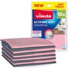 Vileda Actifibre Soft Universal, Set of 10 Microfibre Cloths, Streak-Free