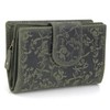 ekavale Ladies Floral Pattern RFID Protection Leather Multi Pocket Tri