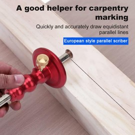 Wheel Marking Gauge, Mortise Gauge with Knurled Button, Woodworking Pinion Cutting Ruler for Precise Carpentry, Wheel Marking, Carpenter, Soft Hardwood