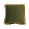 SARO LIFESTYLE Velvet Fringe Throw Pillow Cover