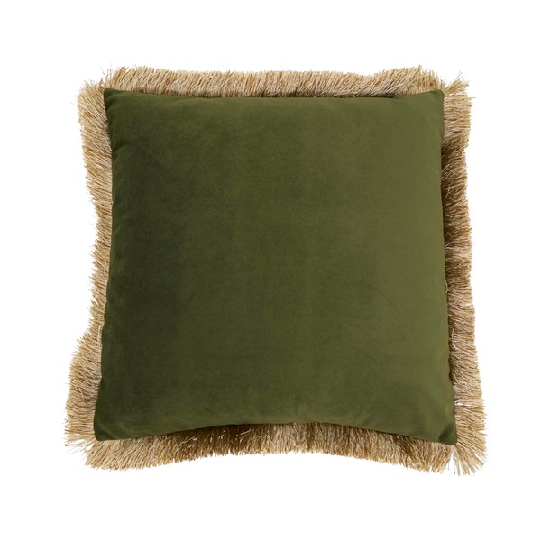 SARO LIFESTYLE Velvet Fringe Throw Pillow Cover