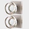 newliplace 2 Pack Glass Dummy Door Knobs Interior Brushed Nickel