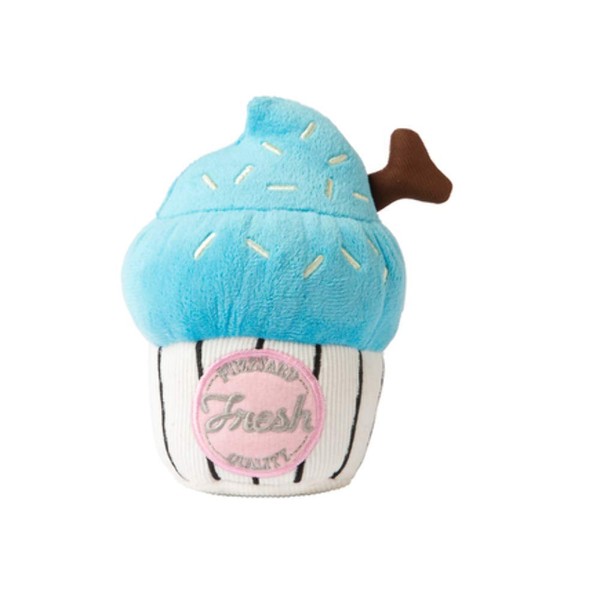 Fuzzyard Blue Cupcake Dog Toy Small Plush with Squeaker Non