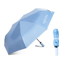 UMBRELLA Brand Compact Folding Umbrella - Automatic Open/Close, 8 ribs, Folding Umbrella,Windproof Travel Umbrella for Rain or Shine - UV protected!… (Blue)