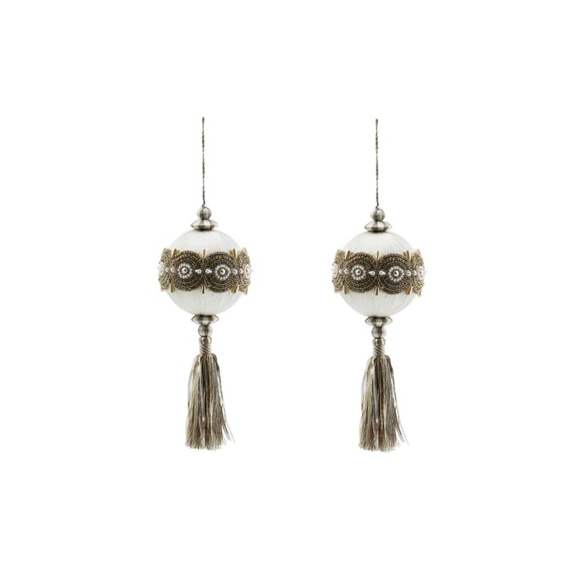 MacKenzie-Childs Crystal Palace Pearl 5" Ball Tassels - Set of