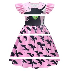 Yidasloox Kids Witched Glinda Costume Dress Princess Glinda Dress Cartoon Dress Outfit Witched Costume Summer Casual Playwear Fashion Design New Movie Character Glinda Cosplay Outfit