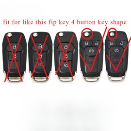 HEYEZQTY 4 Button Flip Key TPU Key Fob Cover Shell for Ford Fusion 2013 2014 2015 2016 2017 Bronco 2021 2022 F-150 2017-2022 F-250 F-350 F-450 F-550 2015-2021 Ranger 2019-2023 (flip Key Gold White)