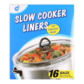 Newcos 16 Bags Slow Cooker Liners,Disposable Multi Use Cooking Bags,Large Size Fit 3QT to 8QT,Plastic Bags for Slow Cooker,Pans,Aluminum Cooking Trays,BPA Free-13x21 Inches