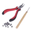 Beavorty 3pcs Hair Extension Tool Kit Pliers and Micro Rings