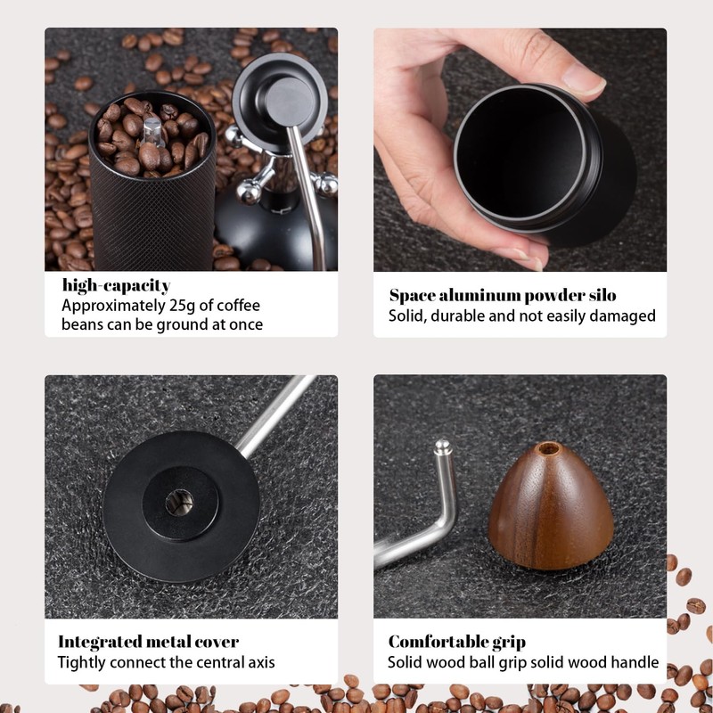 Generic Manual coffee grinder Capacity 25 grams, stainless steel tapered