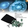25pcs Rune Stones Set Hand Carved Polished Green Aventurine Portable