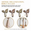 8pcs Iron Leaf Wall Hooks - Antique Bronze & Red