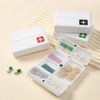Portable mini pill case for travel and small use container black 4ea