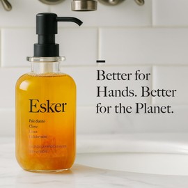 ESKER Calendula Hand Cleanser – Luxury Plant-Based Foaming Hand Wash | Calendula & Essential Oils in Reusable Glass Bottle – Plant-Based • Cruelty-Free • Sulfate-Free • 16.9 fl oz
