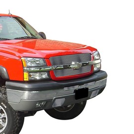 Off Roader eGrille Stainless Billet Grille Combo Compatible with 2003-2005 Chevy Silverado 1500/HD/2500