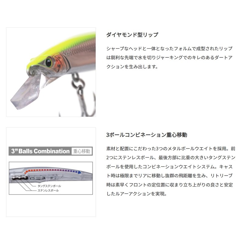 Palms Sea Bass Lure Arclover AR-140S C-430 Clear Chart