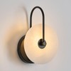 Fanyank Round Alabaster Wall Sconce, Natural Marble Lampshade Wall Sconce,