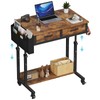 Small Portable Rolling Standing Desk - 32 Inch Adjustable Mobile