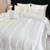 Dreamwaka White Comforter Set with Satin Sheet Set King 8