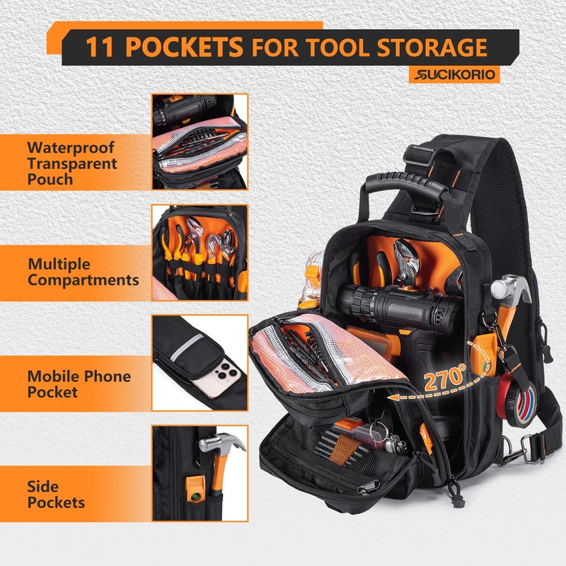 SUCIKORIO Tactical Electrician Tool Pouch Bag Small Compact & Portable