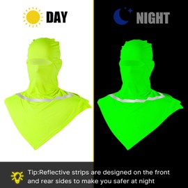 6 Pcs Balaclava Face Covering Summer Balaclava Sun Protection Long Neck Cover for Men Women, Neon Yellow+ Neon Orange+blue+light Grey + Dark Grey+black, One Size