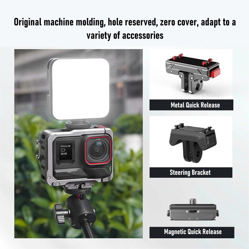 Aluminium Frame Cage for Insta360 Ace Pro 2, Quick Release