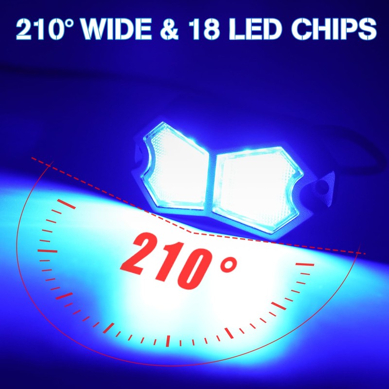 12V Led Blue Lights 210 Degree Wide Angle Waterproof Aluminum,