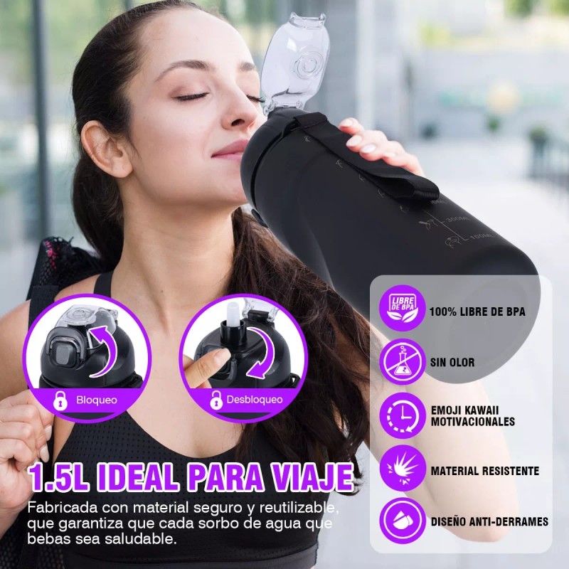 Trixter Botella De Agua Deportiva Alta Calidad 3pzs Pareja Familia