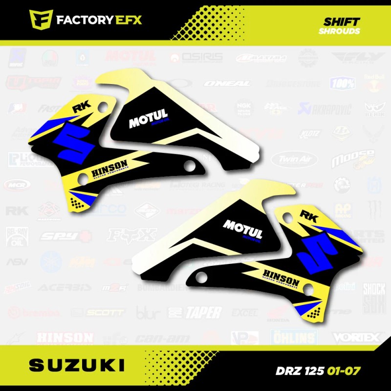 Factory EFX Yellow & Blue Racing Graphics Kit fits Suzuki