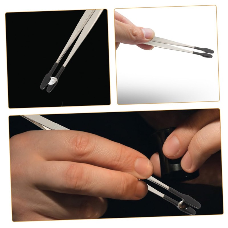 Vaguelly 5pcs Stainless Steel Craft Tweezers Multipurpose Tweezers for Crafting
