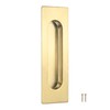 M METERXITY 1-Pack Recessed Finger Pulls, 4.72 Inch Inner Circle 304 Stainless Steel Sliding Closet Door Handles for Barn Door, Rectangular Flush Pulls Handles [Gold Tone]