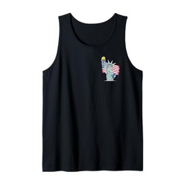 Statue Of Liberty Patriotic Sunglasses Pickleball Fun Sports Tank Top