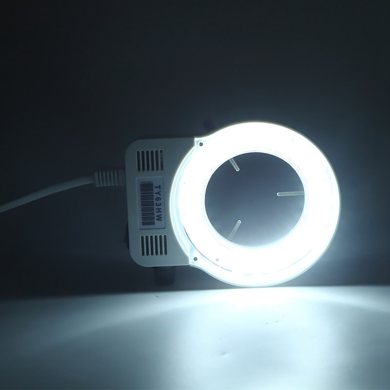 Microscope Camera Adjustable Dimmable LED Ring Light Source Lamp for