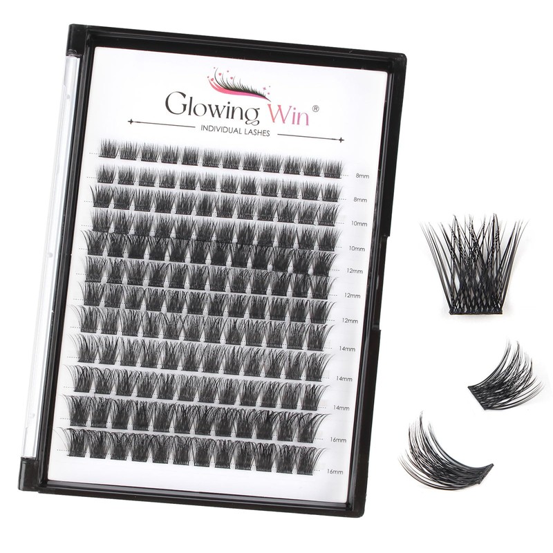 Glowing Win Cluster Lashes 144PCS Individual Lashes Natural Look DIY