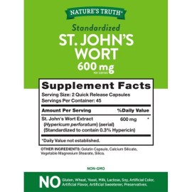 Nature's Truth Vitamins Standardized St. John's Wort Capsules 300mg 90 Ct 2 Pack