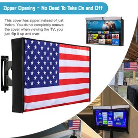 Outdoor TV Cover 60 to 65 Inch Weatherproof, Zipper Waterproof Outside TV Covers Heavy Duty 600D Oxford TV Covers Outdoor TV Screen Protectors Shield with Front Flap for Flat Screen Outdoor TVs