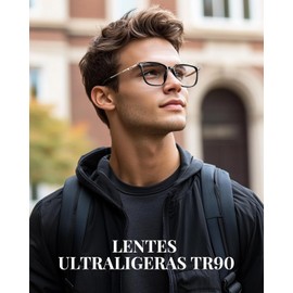 Cyxus Lentes Luz Azul para Hombres Lentes para Computadora Mujeres 8208 Anti Tensión de Ojos Protección UV Mejora el Sueño Alivia las Migrañas TR90 Marco Ultraligero