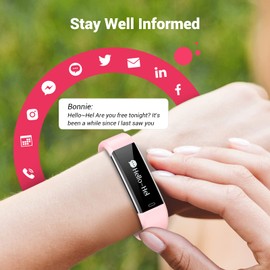 Runlio Fitness Tracker with Sleep Monitor, Activity Tracker with Step and Calories Counter, IP67 Waterproof Fitness Watch with Pedometer Stopwatch for Women Men, Pink