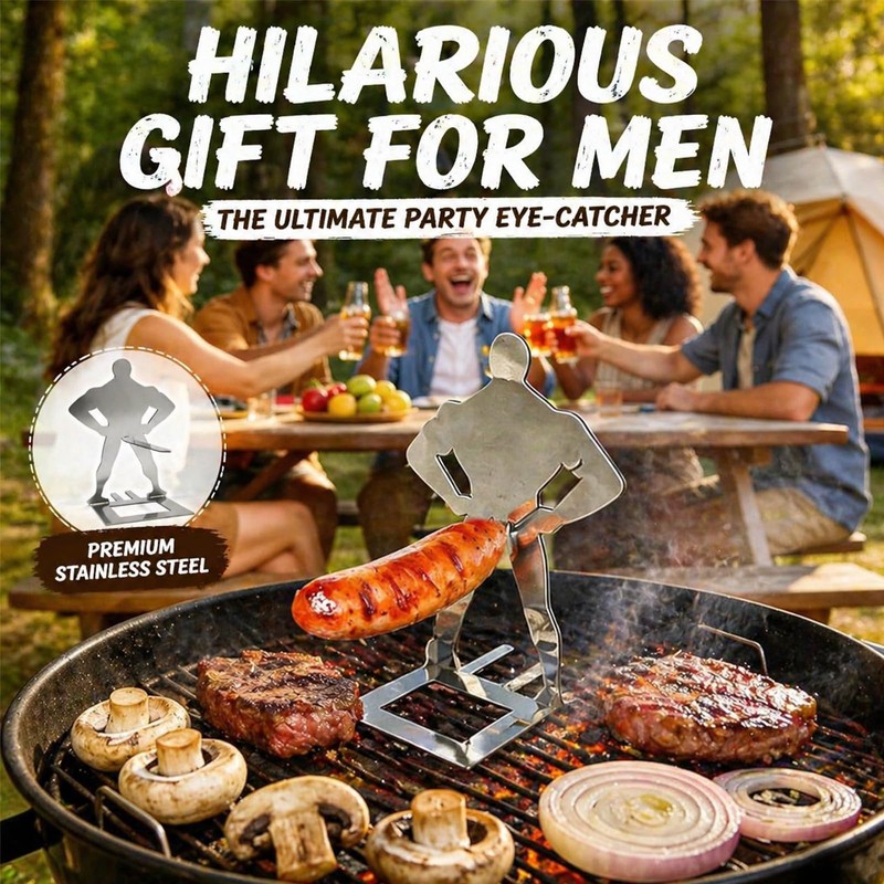 2 supporti per salsicce per barbecue, in acciaio inossidabile, regalo