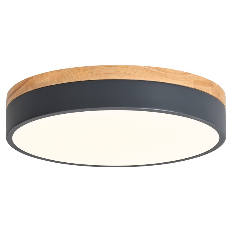 Yiisem Dimmable Wood LED Flush Mount Ceiling Light, 5CCT 2700K-6000K