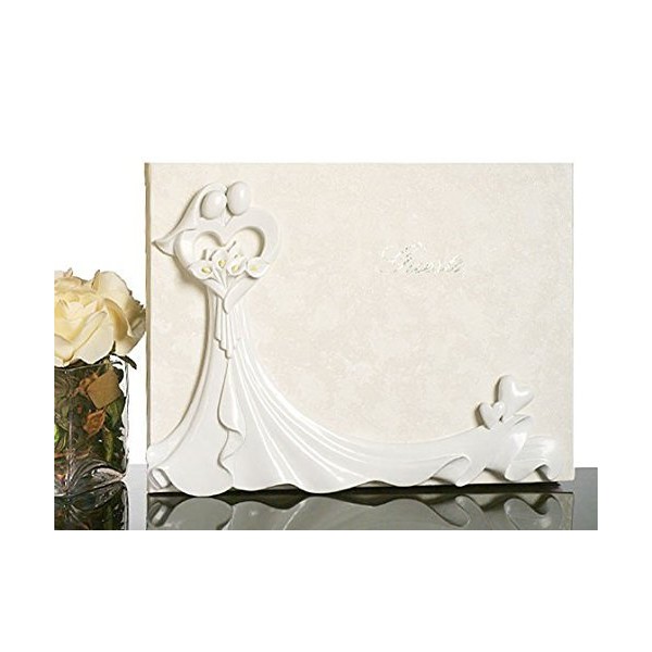 Bride And Groom With Calla Lily Bouquet Guest Book C423 Quantity of 1