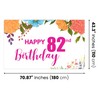 ALLUREVIE Happy 82nd Birthday Decoration Backdrop Birthday Banner Floral Birthday