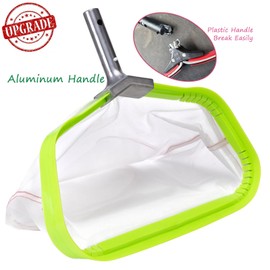 Ultra Fine Mesh Pool Silt Rake,Heavy Duty Leaf Skimmer with Aluminum Frame,Anti-Rip Nylon Net Bag for Cleaning Bugs Wet Sand